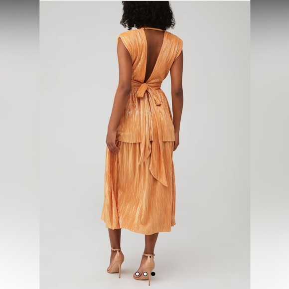 Sabina Musayev Ophelia Plissé Lurex Midi Dress - Picture 3 of 8